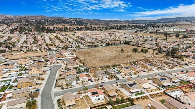 26605 Rose Bud Ln, Moreno Valley, CA 92555 - bird's eye view featuring a mountain view and a residential view