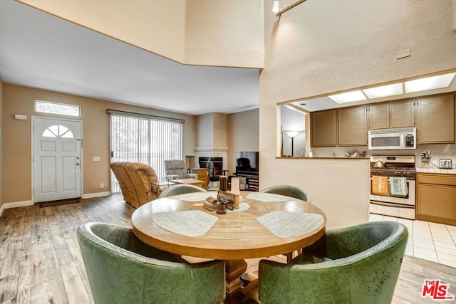 dining room with light hardwood / wood-style flooring