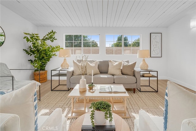 living room featuring light hardwood / wood-style flooring