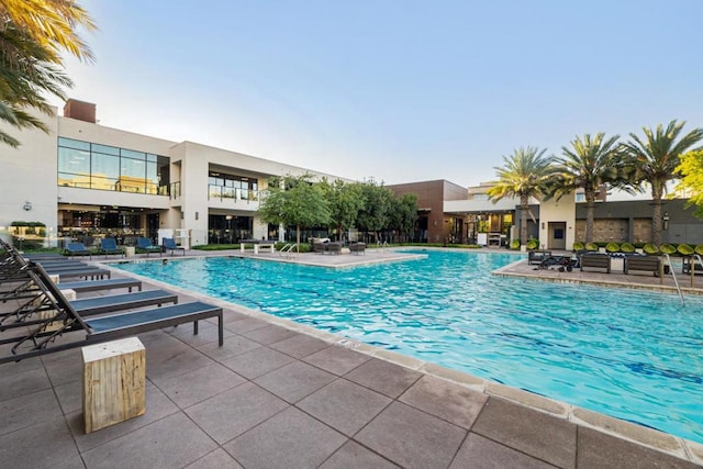 view of pool featuring a patio area