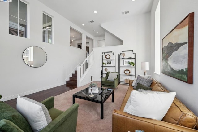 living room featuring hardwood / wood-style flooring