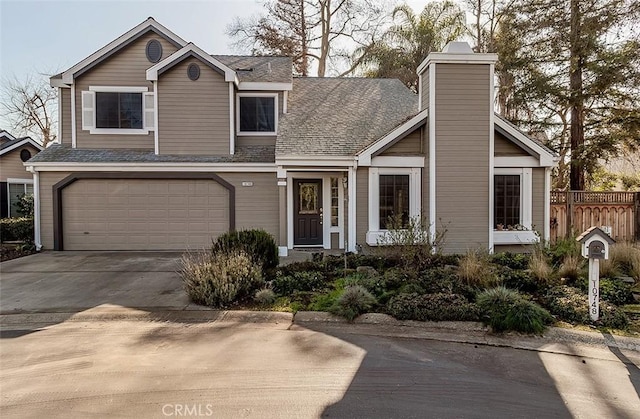 view of front facade featuring a garage