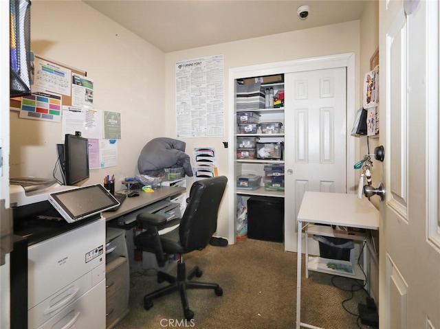 view of carpeted office space