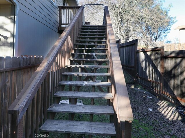 view of stairway