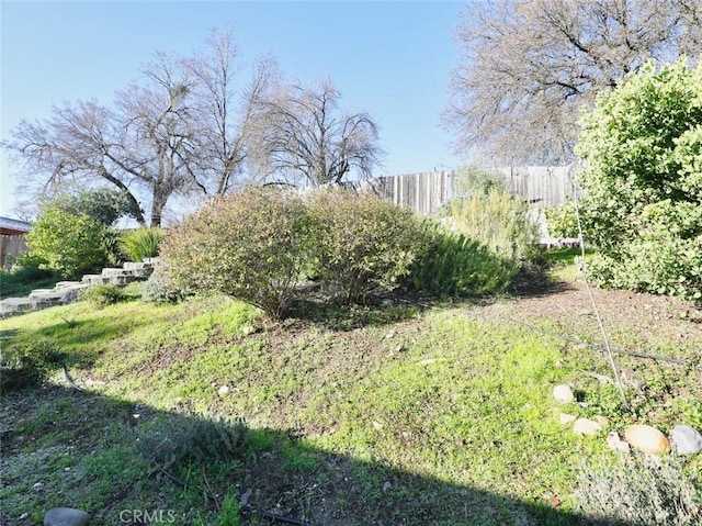 view of yard featuring fence