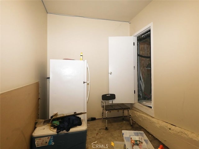 interior space with white fridge