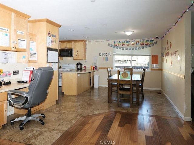 office space featuring dark wood-type flooring