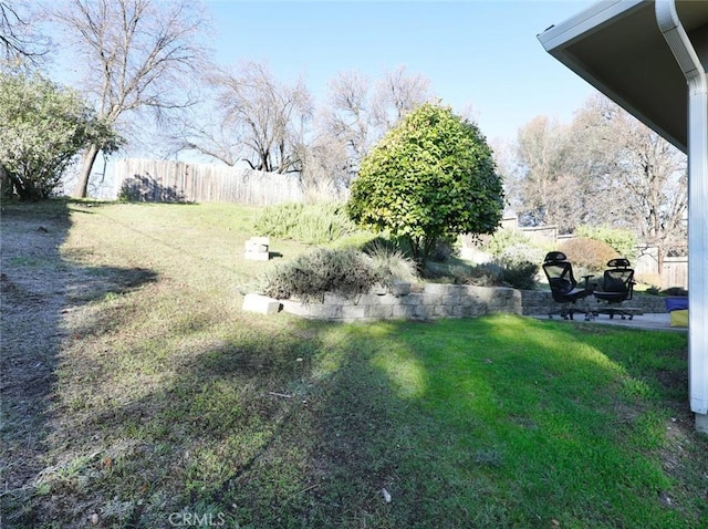 view of yard with fence