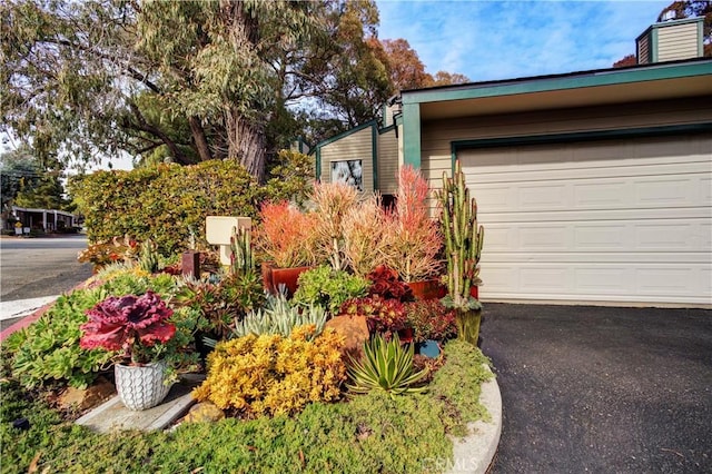 garage featuring aphalt driveway