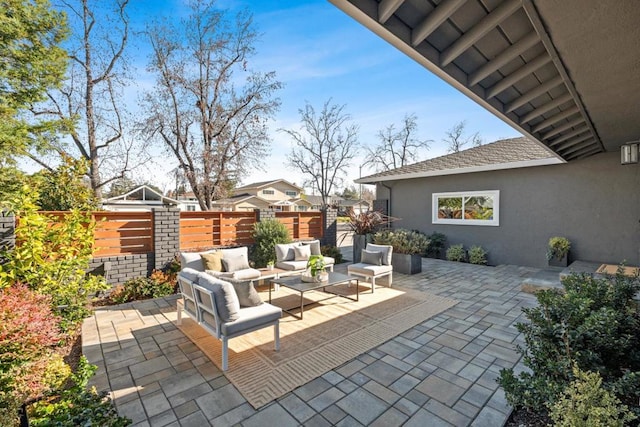 view of patio with an outdoor hangout area