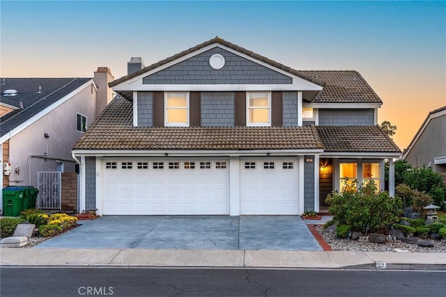 view of property with a garage