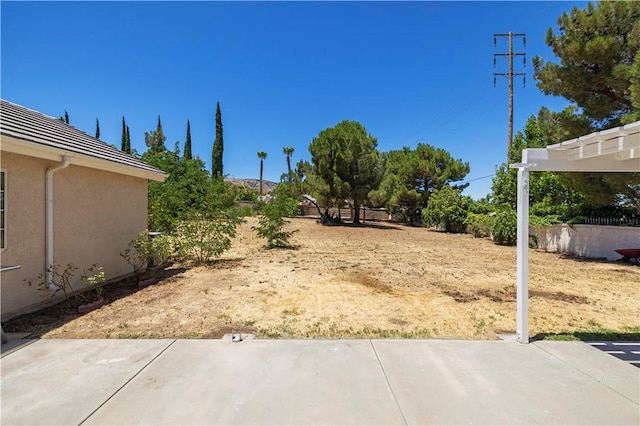 view of yard with a patio area