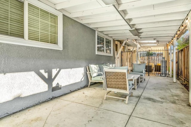 view of patio featuring an outdoor living space