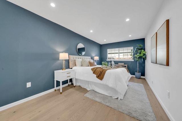 bedroom featuring light hardwood / wood-style flooring