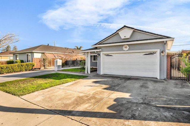 ranch-style home with a garage