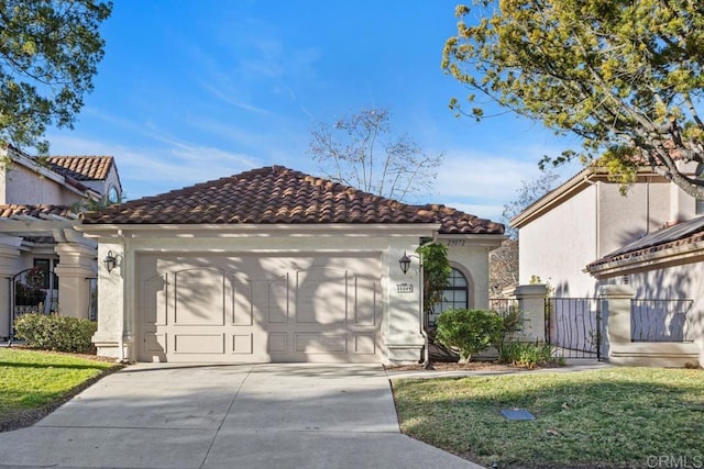 mediterranean / spanish-style home featuring a front lawn