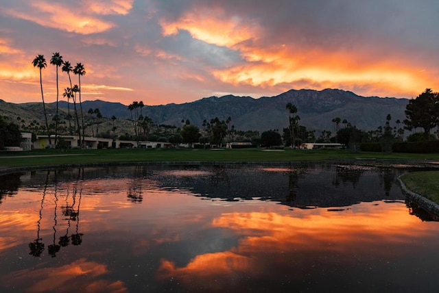 view of water feature with a mountain view