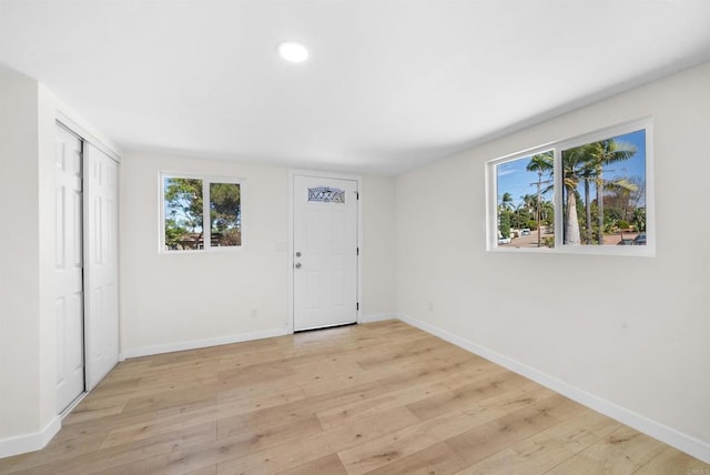 foyer featuring light wood-type flooring