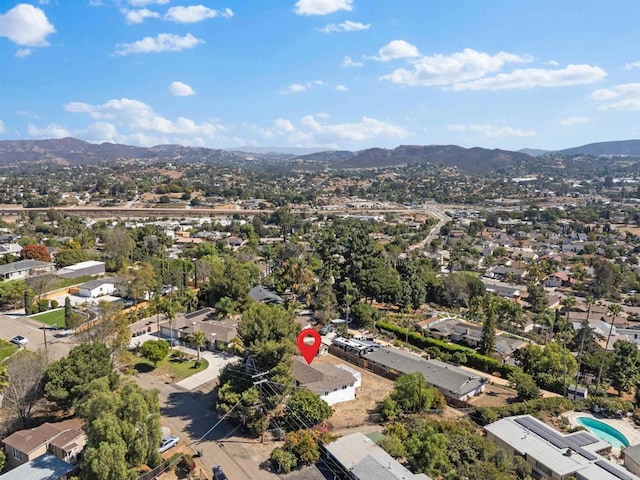 drone / aerial view with a mountain view