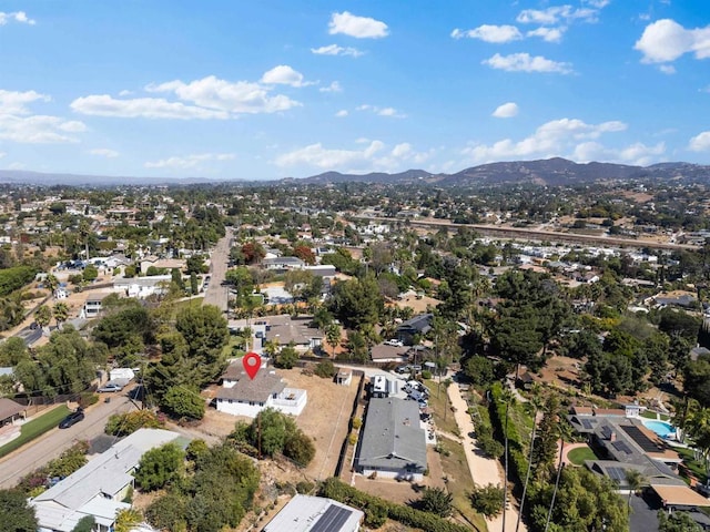 bird's eye view featuring a mountain view