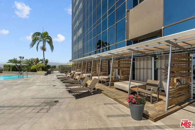 exterior space with a community pool