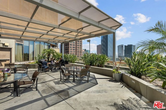 view of patio with a pergola