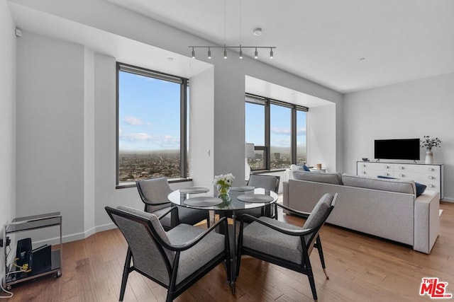 dining room with light hardwood / wood-style flooring