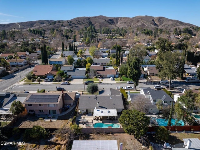 aerial view featuring a mountain view