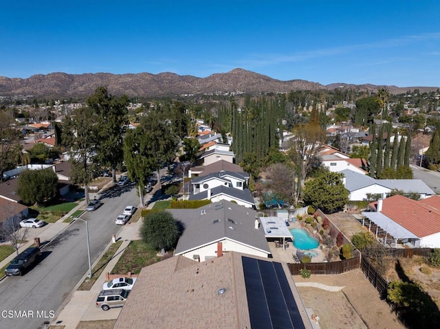 aerial view featuring a mountain view