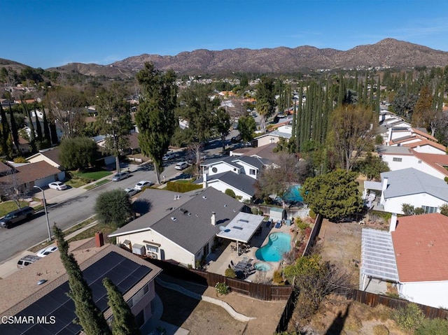 bird's eye view featuring a mountain view