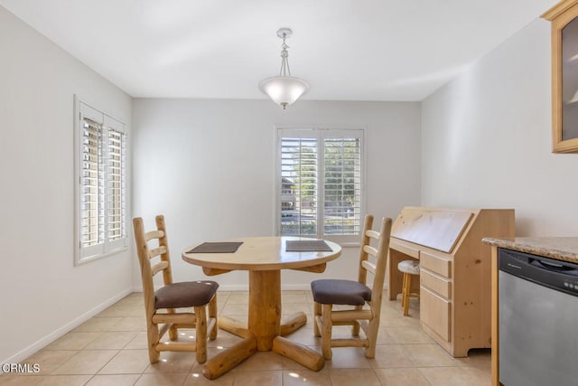 view of tiled dining space