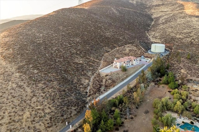 aerial view with a mountain view