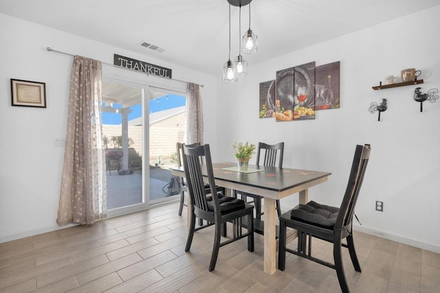 view of dining area