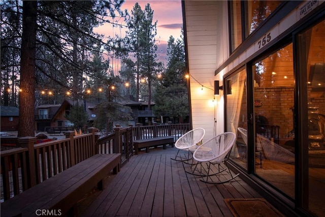 view of deck at dusk