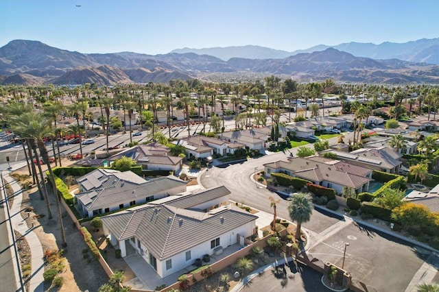 drone / aerial view with a mountain view