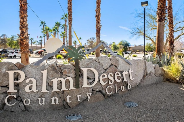 view of community sign