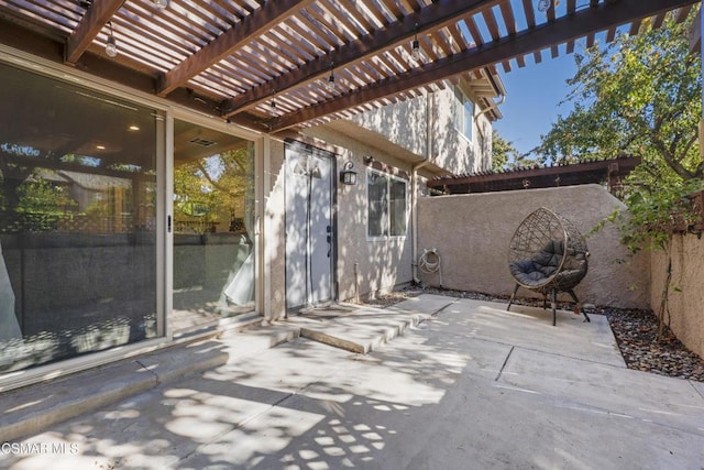 view of patio with a pergola