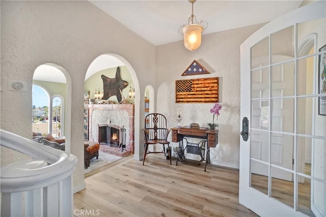 foyer entrance featuring light hardwood / wood-style floors