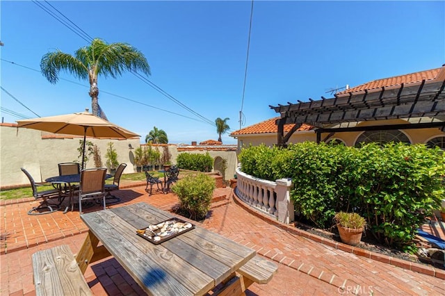 view of patio with a pergola