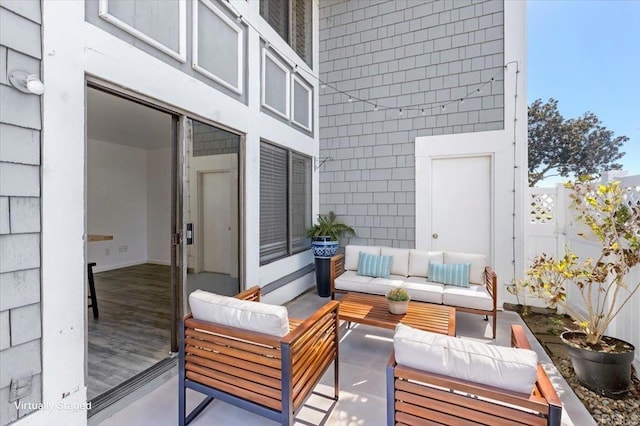 deck featuring an outdoor living space