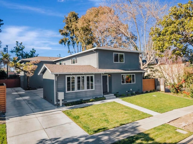 view of property featuring a front yard