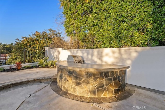 view of patio with exterior kitchen