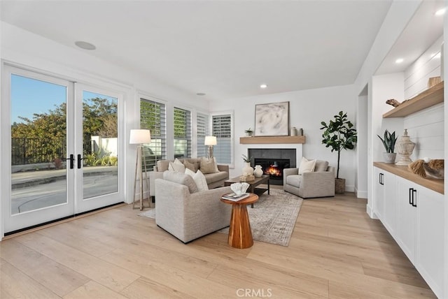 living room featuring light hardwood / wood-style floors