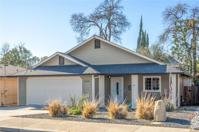 view of front facade with a garage