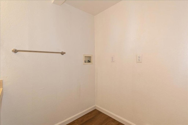 washroom featuring washer hookup and hardwood / wood-style floors