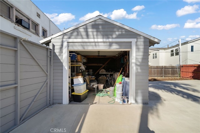 view of garage