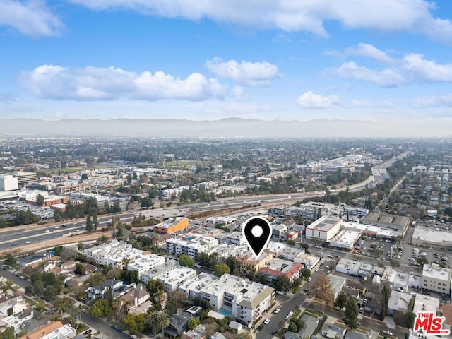 bird's eye view with a mountain view