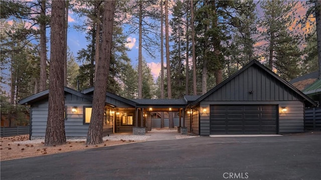 view of front of house featuring a garage