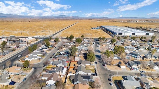 bird's eye view with a mountain view