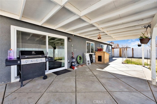 view of patio / terrace with a grill